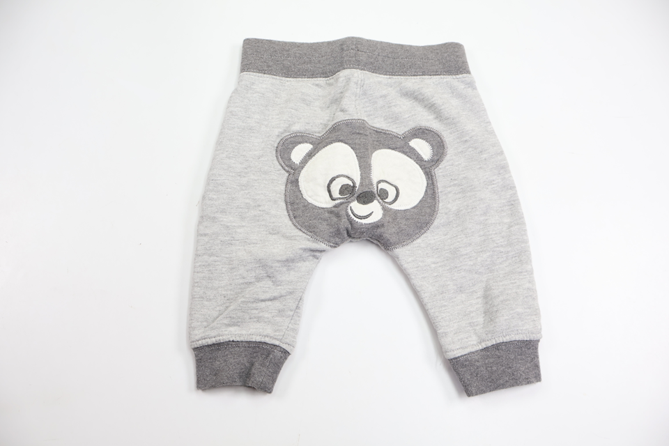 Pants with teddy bear from Newbie - Size 62 - Grey