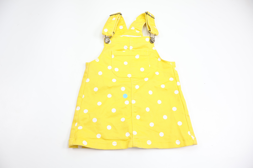 Polka dot dungaree dress from Name It - Size 86 - Yellow