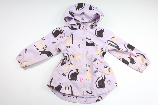 Shell jacket with cats from Lindex - Size 98 - Purple
