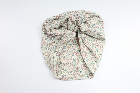 Floral turban hat with bow from Konges Slöjd - Size 46/48 - Off-white