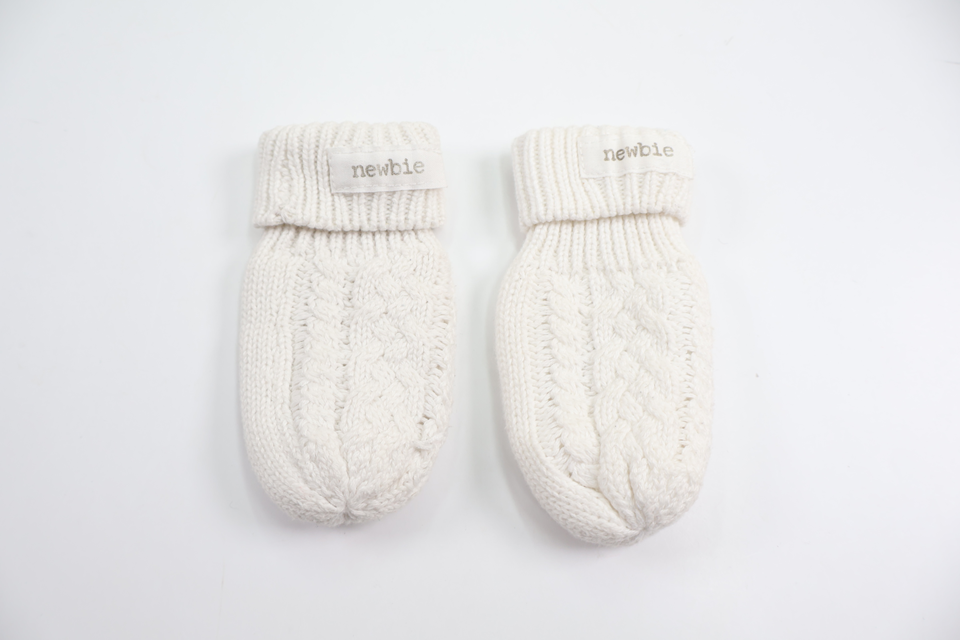Fleece-lined mittens from Newbie - Size 62/68 - White
