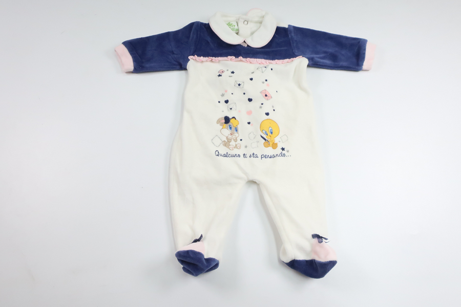 Fleece Looney Tunes pajamas from Bimbus - Size 56 - White