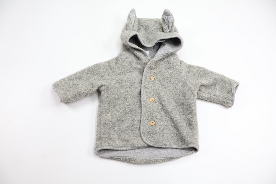 Lindex wool blend hooded jacket - Size 50 - Grey
