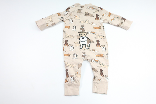 Pajamas with dogs from Tiny One - Size 62 - Beige