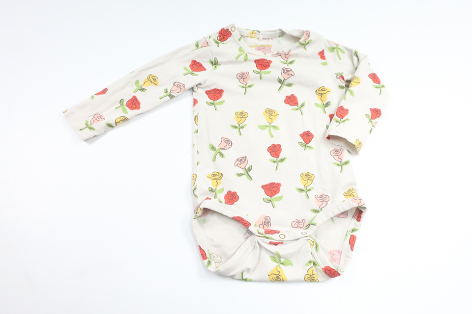 Floral bodysuit from Mini Rodini - Size 68/74 - Off-white