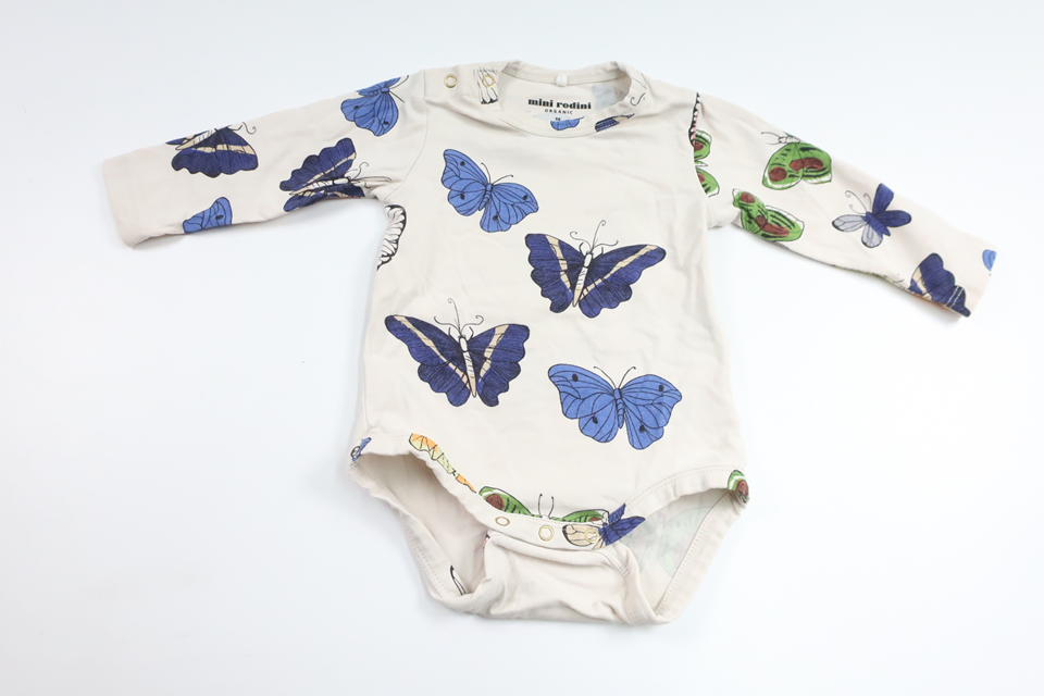Bodysuit with butterflies from Mini Rodini - Size 56/62 - Off-white