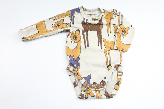 Body with deer from Mini Rodini - Size 56/62 - Off-white