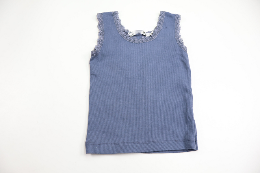 Ribbed tank top from Lager 157 - Size 100 - Blue