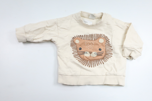 Sweatshirt with lion from Lindex - Size 62 - Off-white