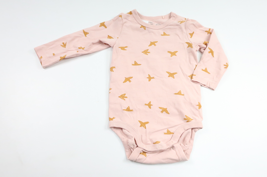 Bodysuit with birds from Lindex - Size 68 - Pink