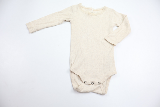 Ribbad body från Name It - Storlek 74 - Beige