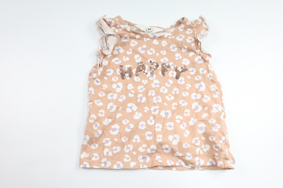 Tank top with reversible sequins from H&M - Size 104 - Beige