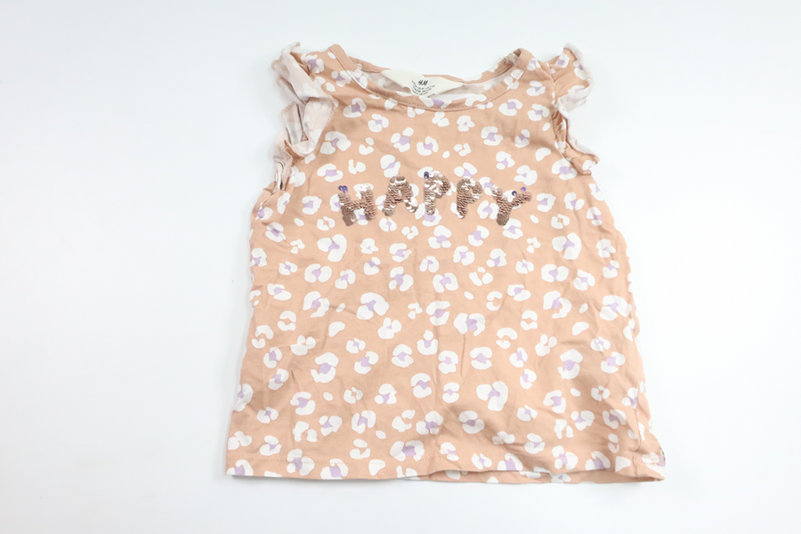 Tank top with reversible sequins from H&M - Size 104 - Beige