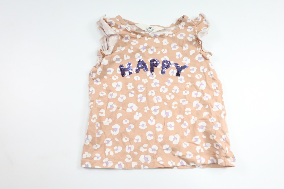 Tank top with reversible sequins from H&M - Size 104 - Beige