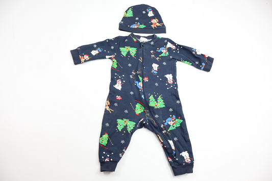 Pyjamas med mössa från Kappahl - Storlek 68 - Marinblå