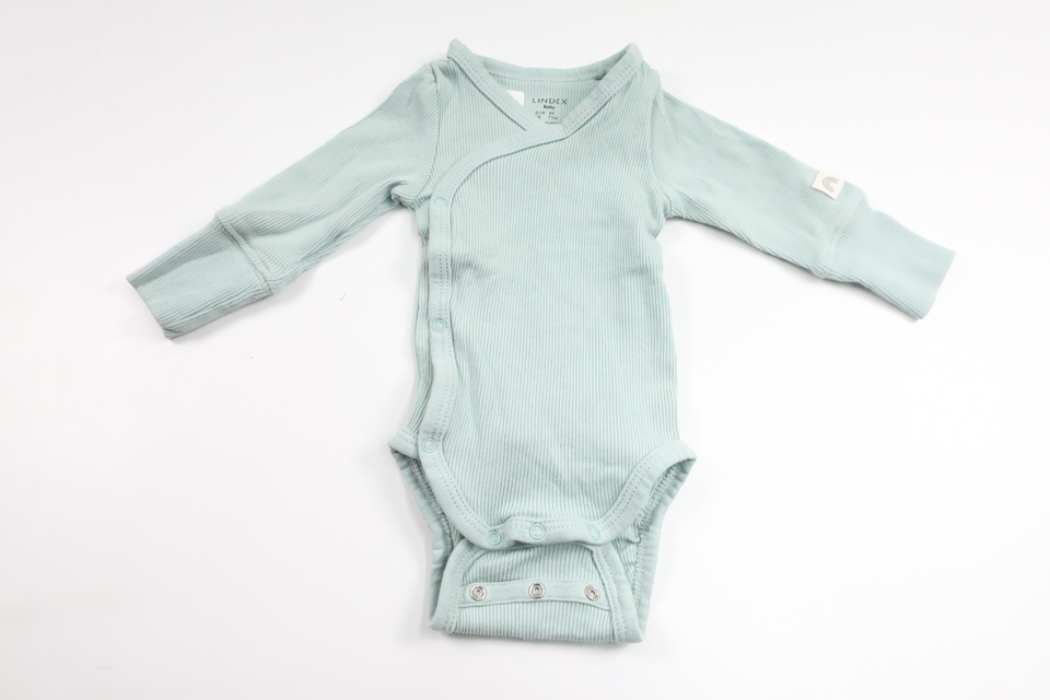 Ribbed wrap bodysuit from Lindex - Size 44 - Blue