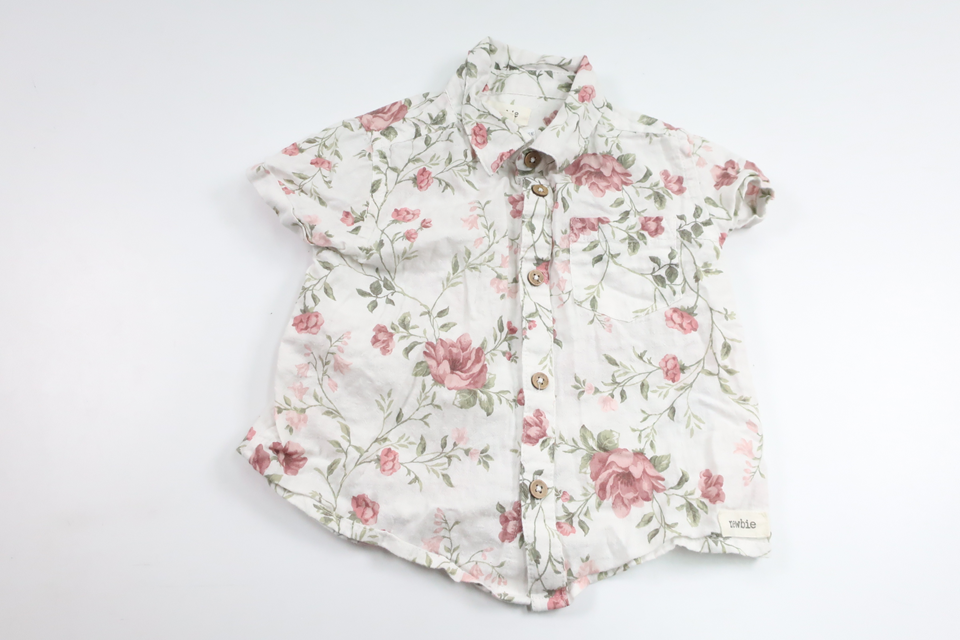 Floral shirt from Newbie - Size 74 - White