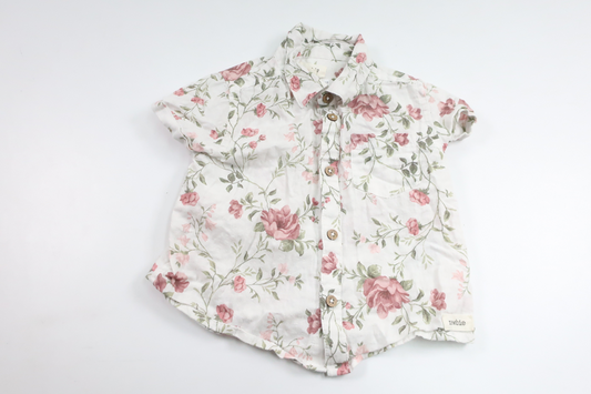 Floral shirt from Newbie - Size 74 - White