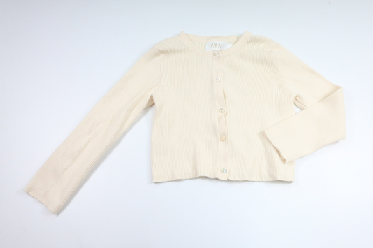 Ribbed cardigan from Zara - Size 120 - Off-white