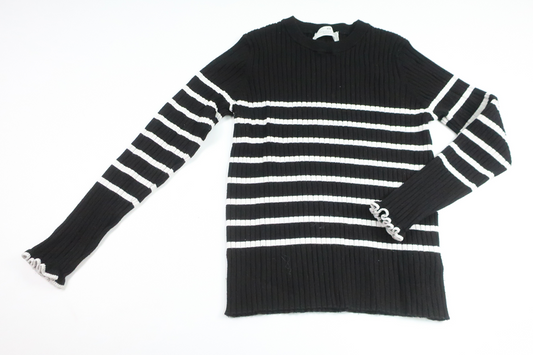 Knitted ribbed sweater from H&M - Size 128/134 - Black
