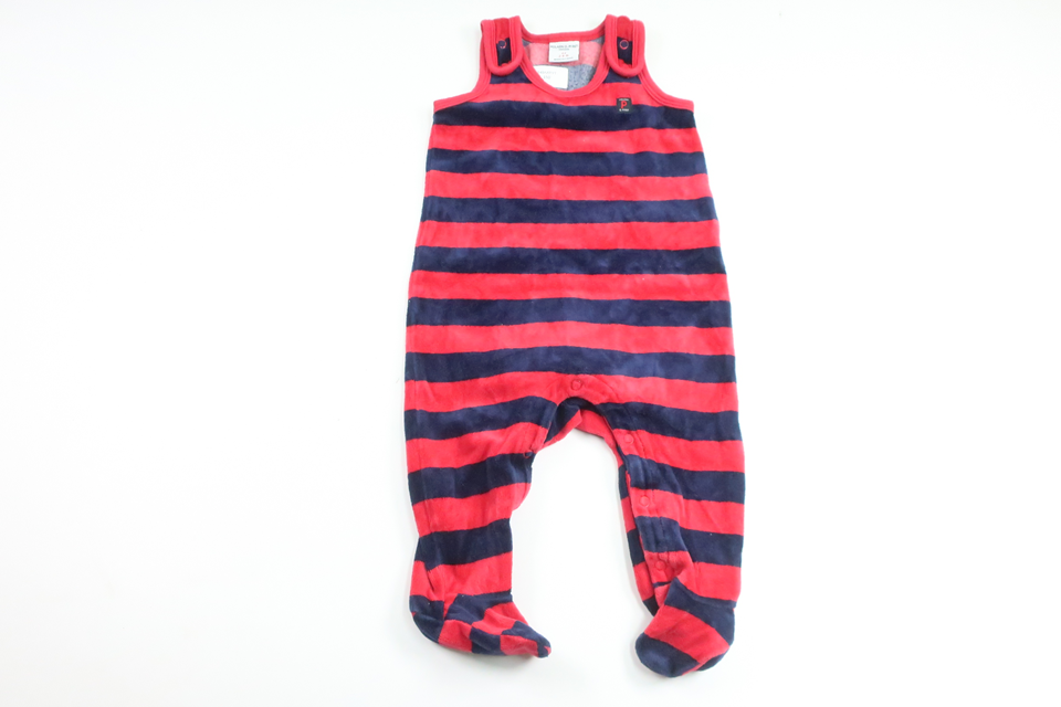 Striped fleece jumpsuit from Polarn o. Pyret - Size 62 - Red