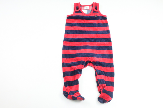 Striped fleece jumpsuit from Polarn o. Pyret - Size 62 - Red