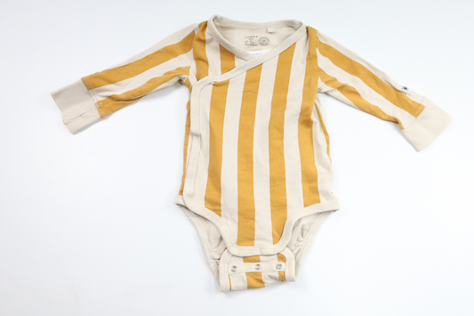 Striped wrap bodysuit from Lindex - Size 62 - Yellow