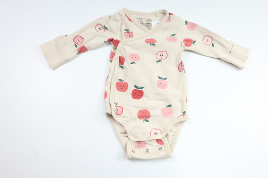 Wrap bodysuit with apples from Lindex - Size 56 - Beige