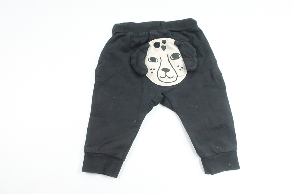 Pants with dog from Lindex - Size 56 - Black