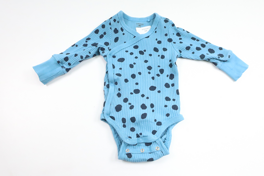 Ribbed wrap bodysuit from Lindex - Size 50 - Blue