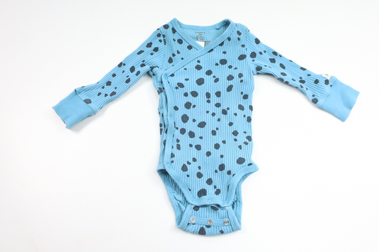 Ribbed wrap bodysuit from Lindex - Size 56 - Blue