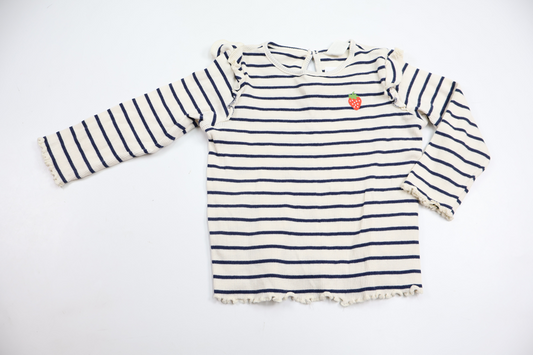 Ribbad tröja från H&M - Storlek 86 - Vit