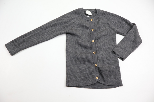 Stickad kofta i 100% ull från H&M - Storlek 68 - Grå