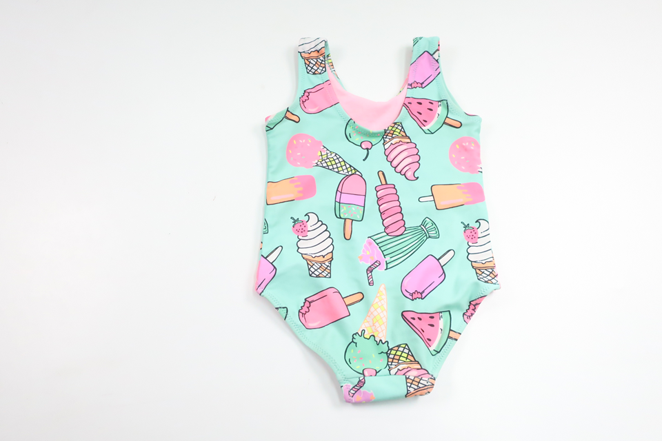 Swimsuit with ice creams from Unknown - Size 74/80 - Blue