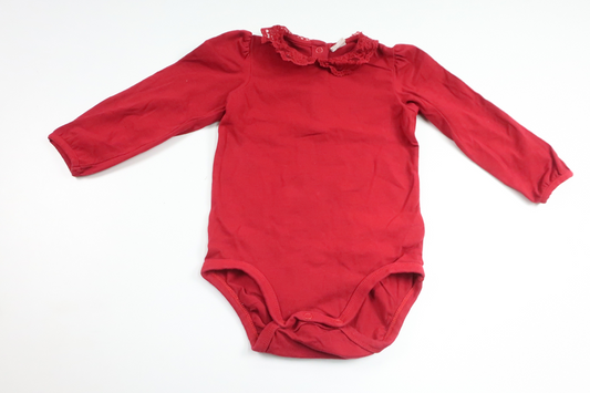 Body with lace collar from H&M - Size 80 - Burgundy