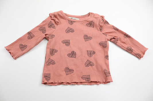 Ribbed sweater with hearts from Sweetie - Size 74 - Pink