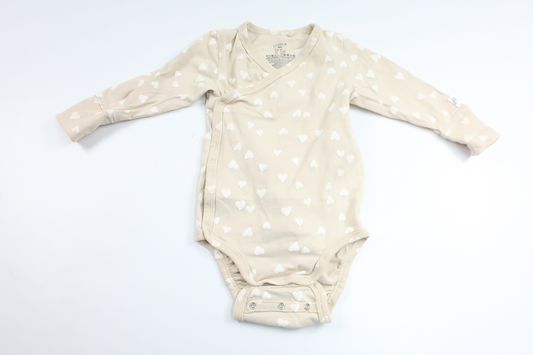 Wrap bodysuit with hearts from Lindex - Size 62 - Off-white