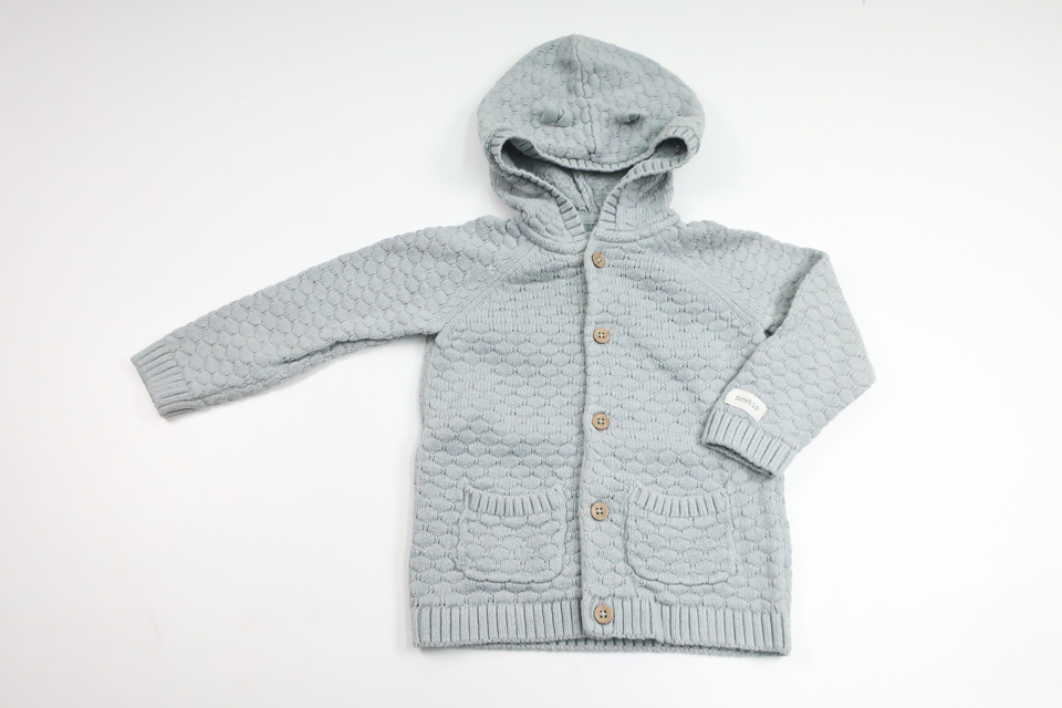 Knitted hoodie from Newbie - Size 80 - Blue