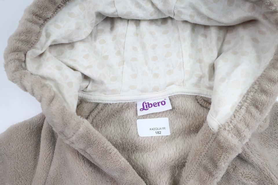 Bathrobe/Dressing gown in fleece from Libero - Size 86/92 - Beige