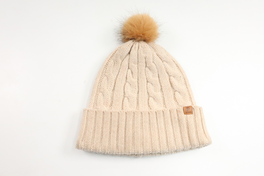Wool blend hat with tassel from Polarn o. Pyret - Size 52/54 - Beige