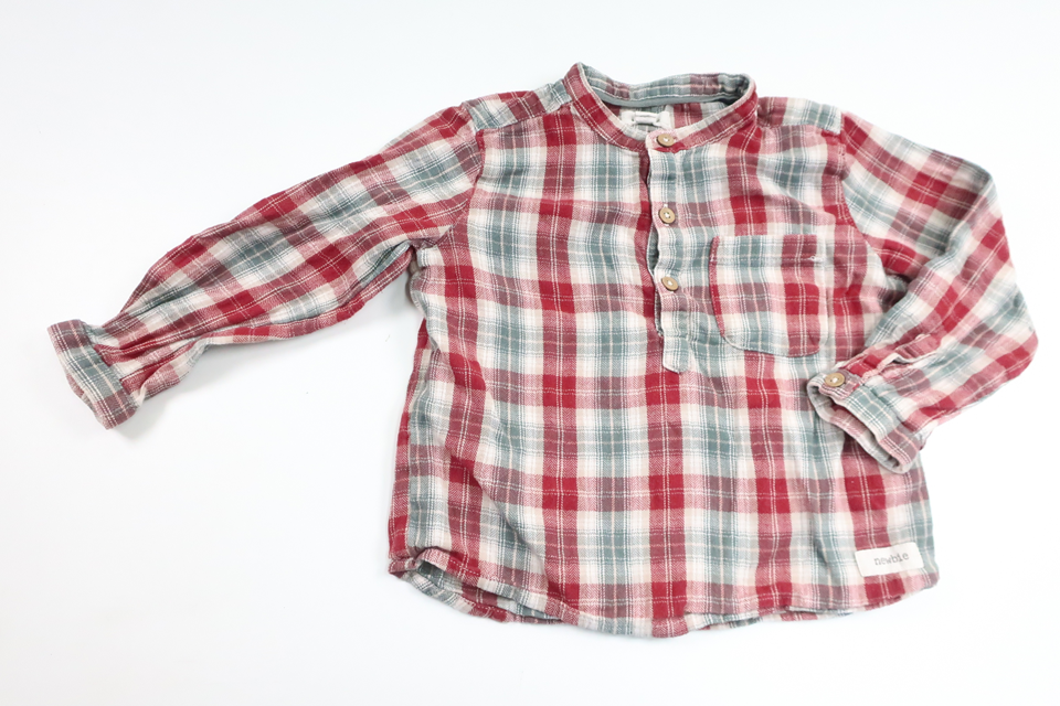 Checked shirt from Newbie - Size 86 - Red