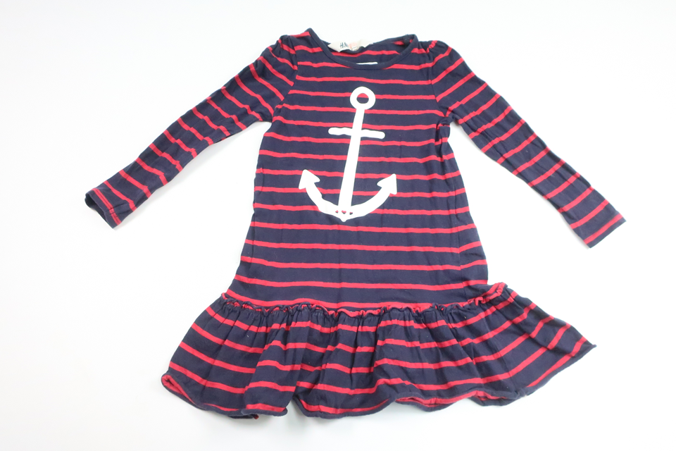 Striped dress from H&M - Size 98/104 - Navy blue