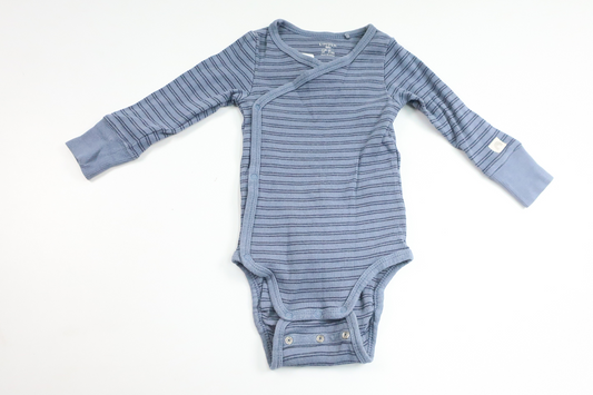 Ribbed wrap bodysuit from Lindex - Size 62 - Blue