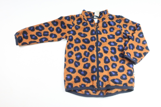 Leopard-print fleece jacket from Lindex - Size 86 - Brown