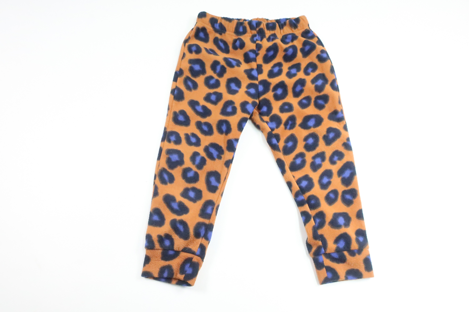 Leopard-print fleece pants from Lindex - Size 86 - Brown