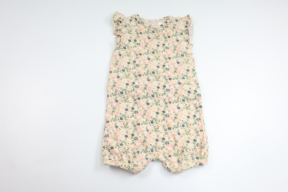 Floral jumpsuit with ruffle from MeToo - Size 74 - Yellow