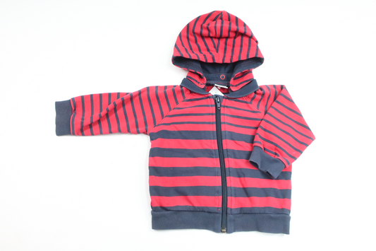 Striped hoodie from Polarn o. Pyret - Size 74 - Red