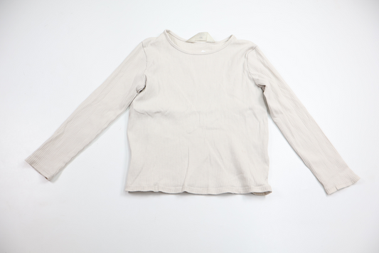 Ribbad tröja från H&M - Storlek 122 - Benvit