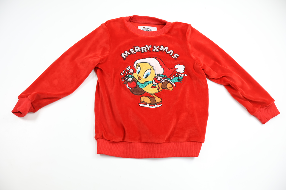 Tröja i fleece med Tweety från Silly Santa - Storlek 110/116 - Röd