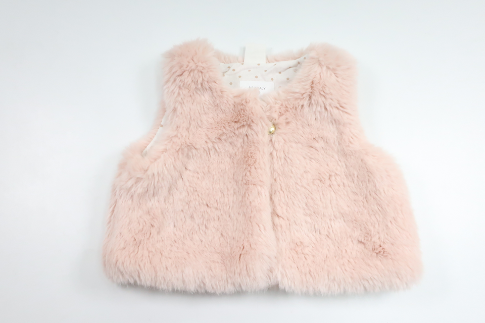Faux fur vest from H&M - Size 74 - Pink
